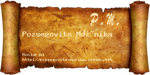 Pozsegovits Mónika névjegykártya